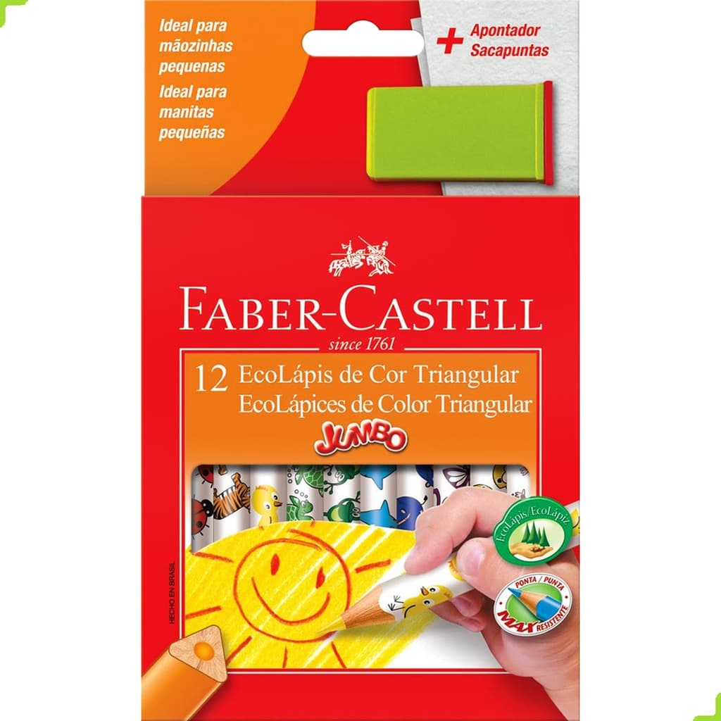 Lapis de Cor 12 Cores Jumbo lapis grosso - Faber-Castell