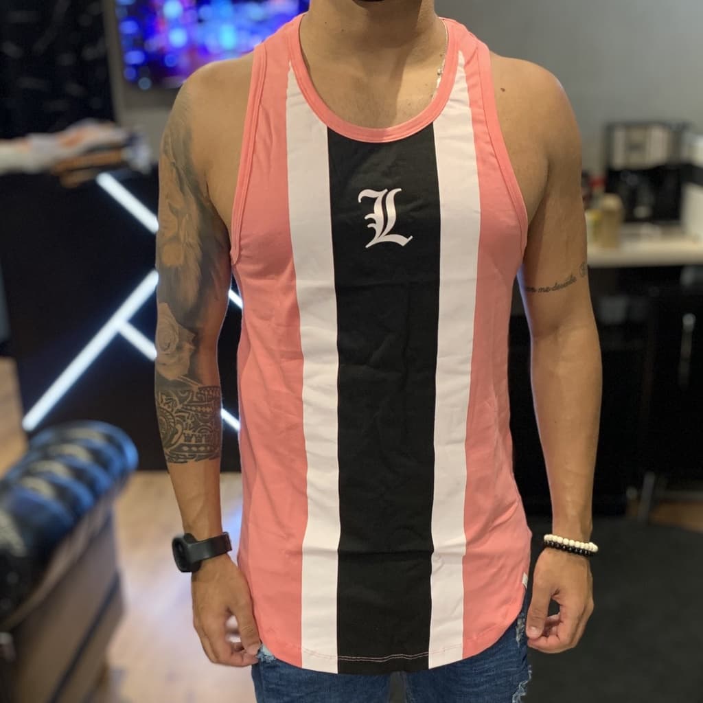 Regata Longuinni Side Rosa Preto e Branco