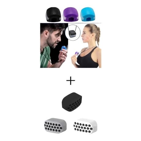 Kit Trio Mordedor Jawline + 3 Pares Branco Cinza Preto