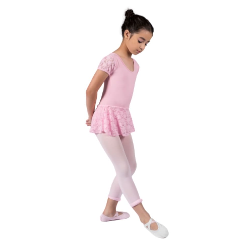 Collant Infantil em Amni com Saia e Renda Evidence