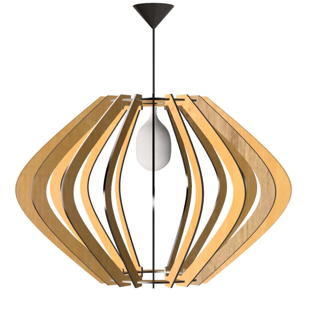 Lustre Luminária Teto tipo Pendente PARENTESIS MDF Completa - Quarto Sala Estar Jantar Cozinha