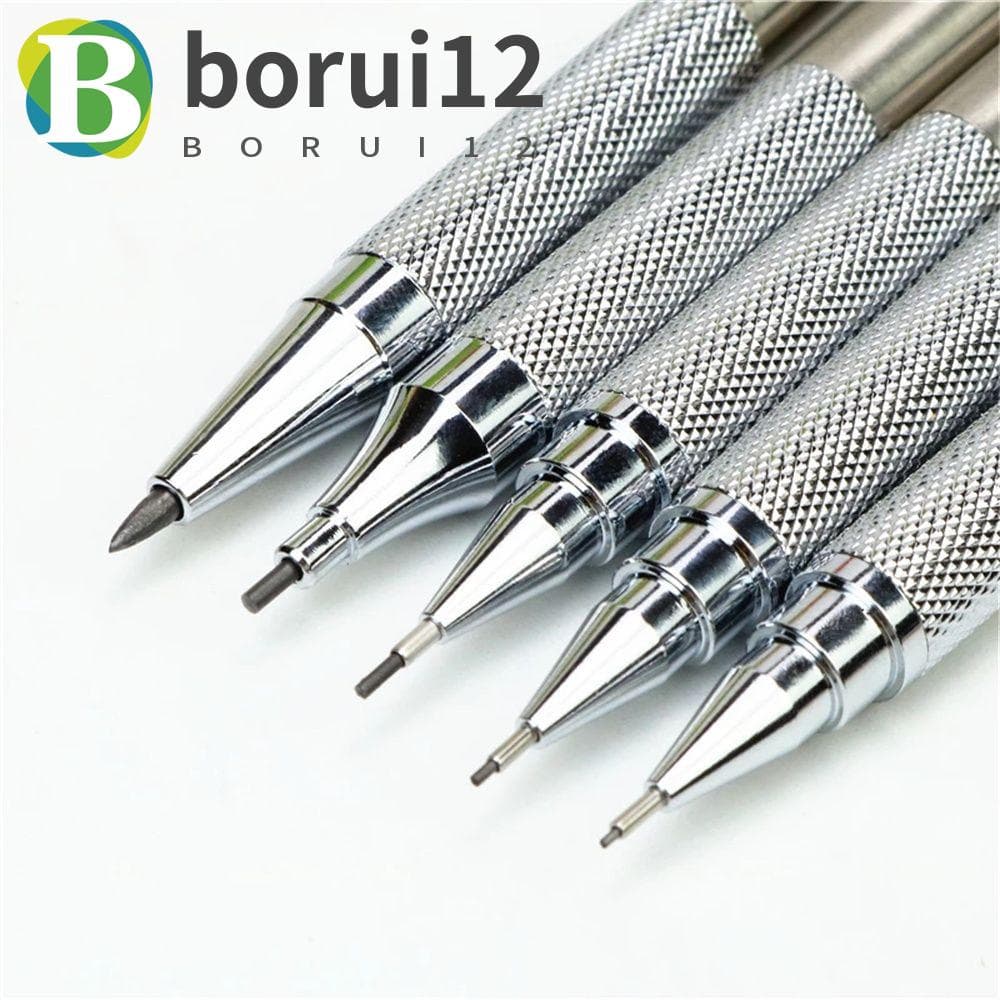 BORUIB Lápis De Escritório Automático Desenho De Estacionário 0,5/0,7/0,9/1,3/2,0mm Mecânico De Aço Inoxidável