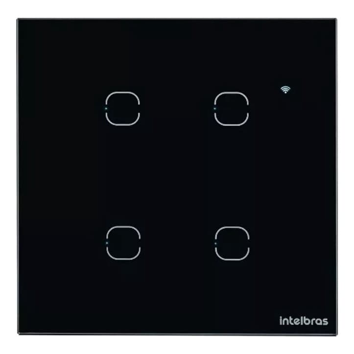 Interruptor Inteligente Intelbras EWS 1004 Touch (Preto/Branco) - Controle por App e Voz