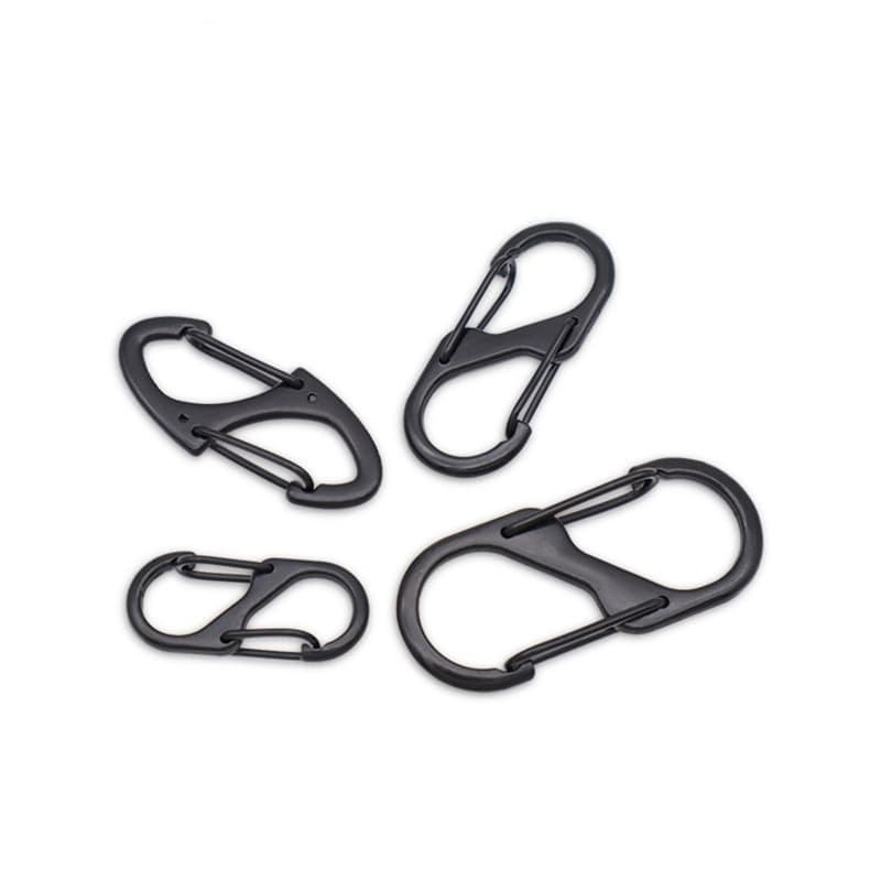 10pcs Equipamento De Escalada Em Rocha Mosquetão Tipo S Com Trava Mini Chaveiro Gancho Anti-Roubo Mochila De Campismo