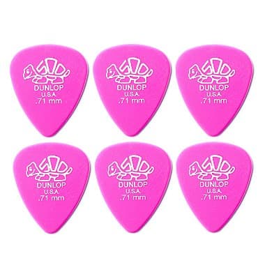 Palheta Dunlop Delrin 500 0,71mm Rosa 6 Unidades