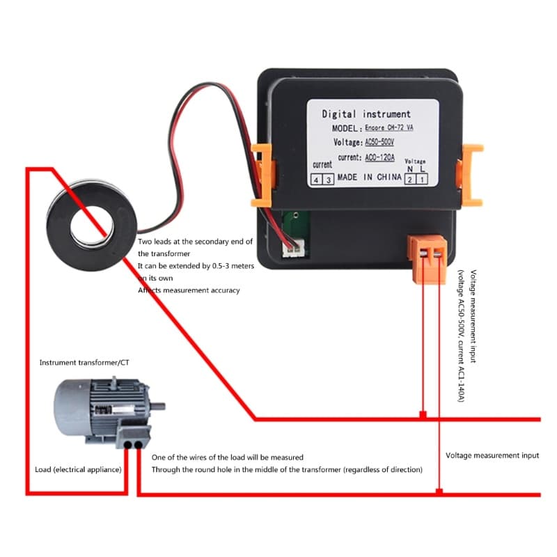 Blala Medidor De Corrente De Tensão Digital Display LED Amp Volt-Testador Detector -