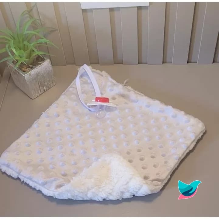 Naninha Infantil para Bebe Criança Cinza Pipoquinha Soft Bolha com Forro Pele Carneiro 30cm x 30cm Naninha macia infantil para Dormir Paninho bebe Dormir