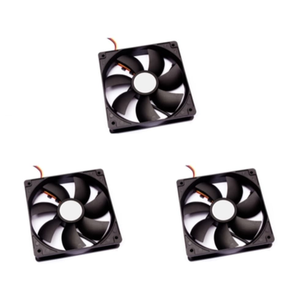 Kit 3 Fan Cooler Para PC 120mm Preto Micro Ventilador Silencioso 12v