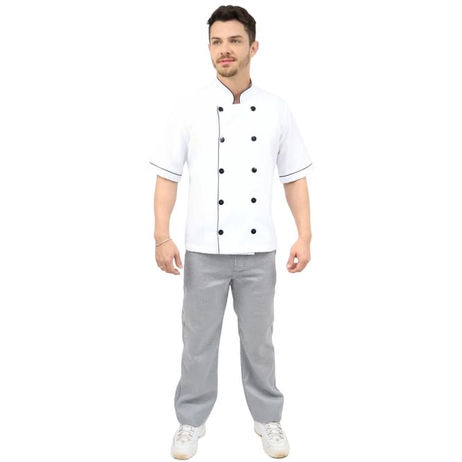 Calça Pied Poule Masculina - Calça Cozinheiro