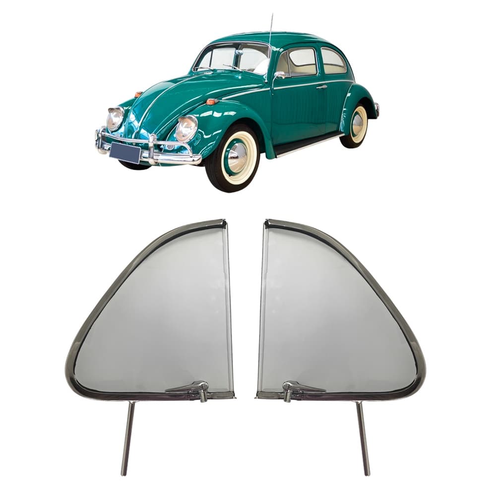 Par Quebra Vento Completo Vidro Trinco Fusca 1959 Até 1970