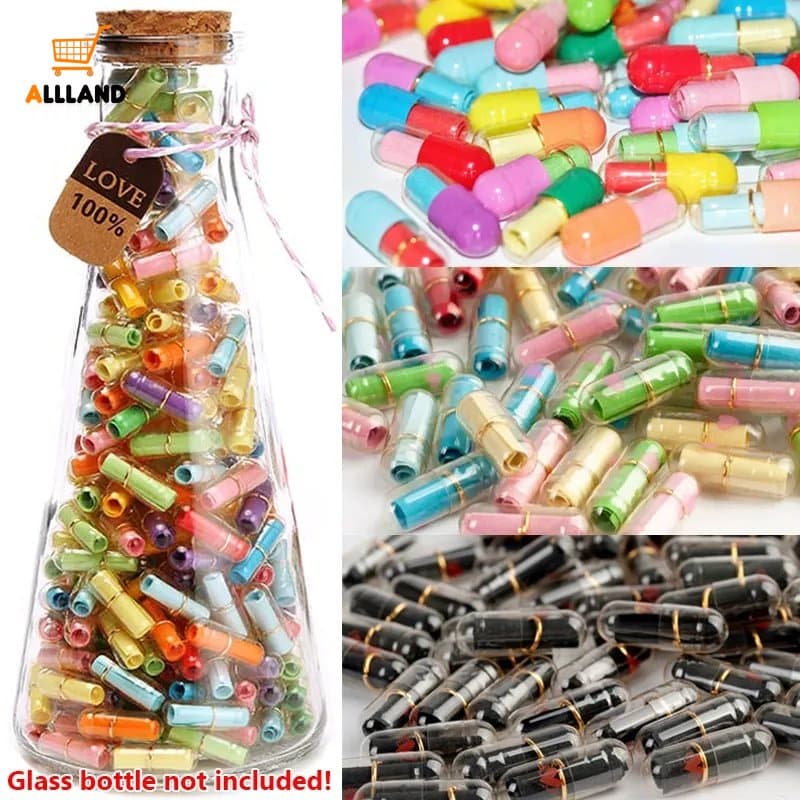 52/100Pcs Mini Cápsulas De Mensagem Transparente/Comprimidos De Cartas De Amor Luminoso/Presente Criativo Para Namoradas Do Dia Dos Namorados