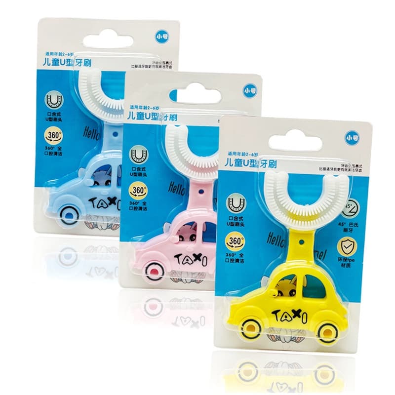 Carro De Desenho 2-12 Anos 360 ° Escova De Dentes Em Formato De U Flexível Para Crianças/Bebês/Infantil