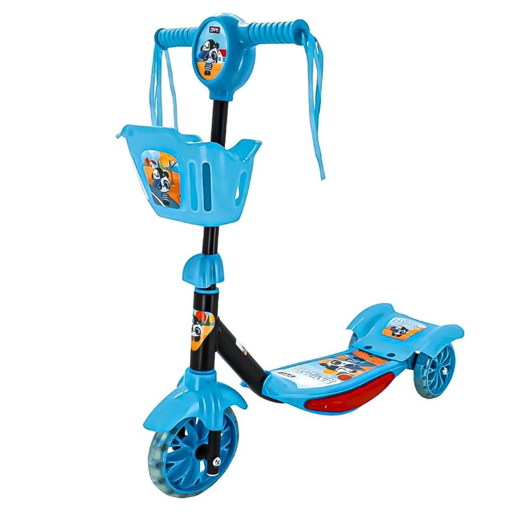 Patinete Infantil 3 Rodas Com Som E Luz Azul Para Criancas - Zippy Toys
