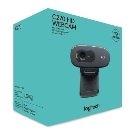 Câmera Webcam C270 Logitech Hd  Pc/notebook/mac/window 720p