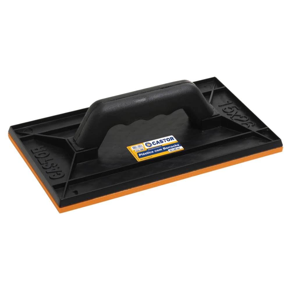 Desempenadeira plástica PVC 15x26cm com borracha - Castor