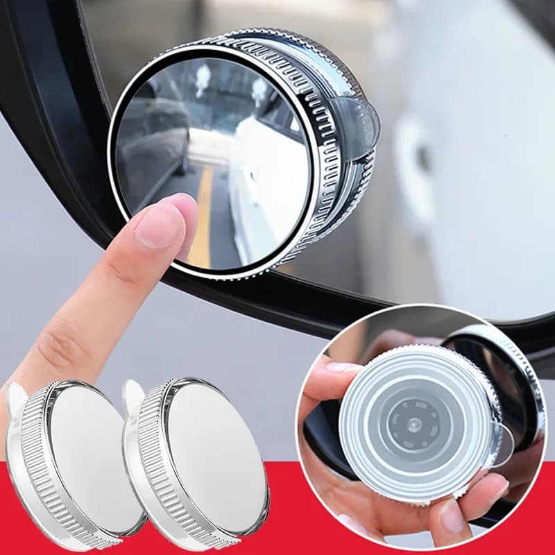 Ventosa Nano De Ângulo Amplo Espelho Redondo Ajustável/360 ° Convexo Rotativo/2 Pcs Retrovisor Com Vista Cega Do Carro/De Segurança/Acessórios Automotivos Visão Traseira Clara /