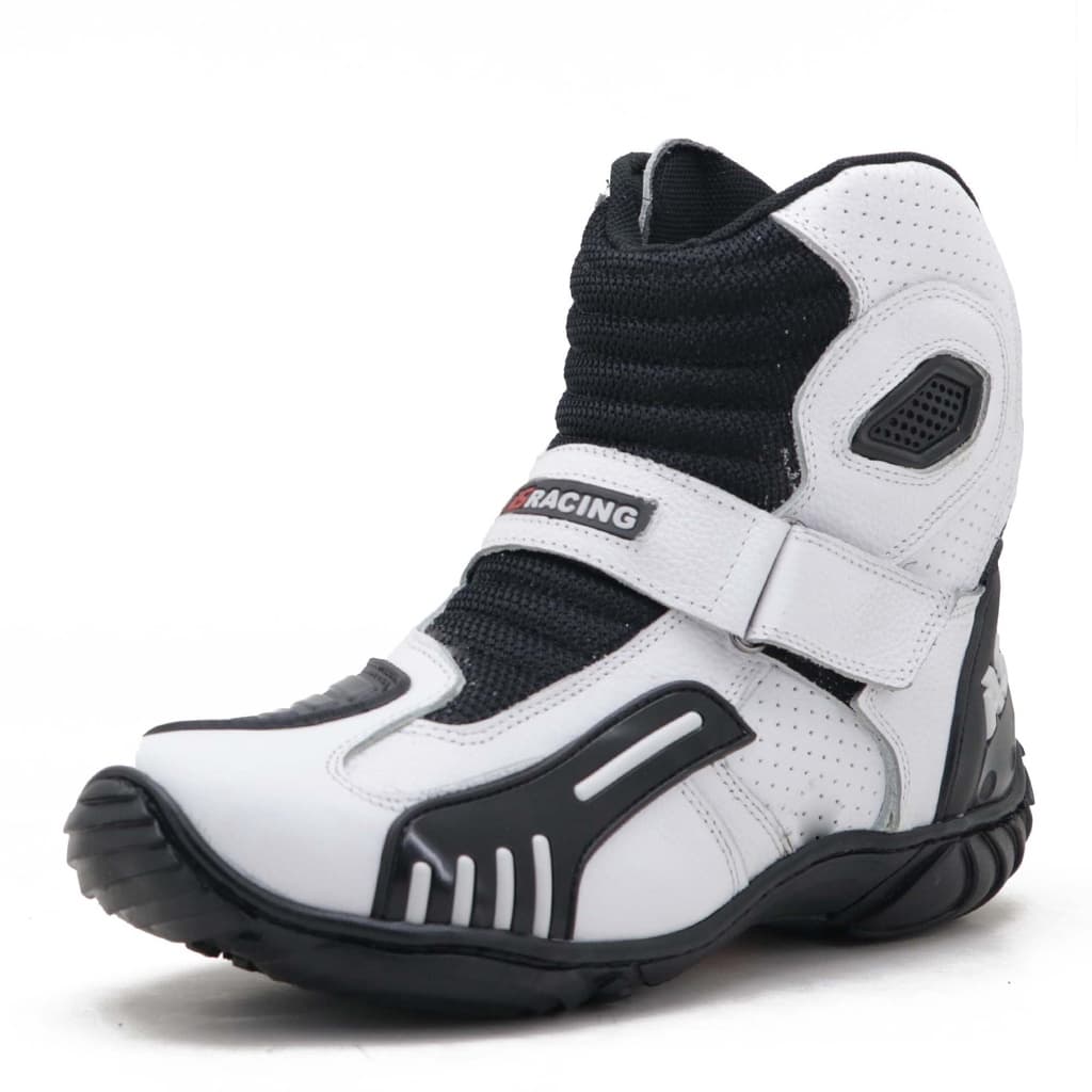 Bota motociclista AS-RACING respirável em couro 406A