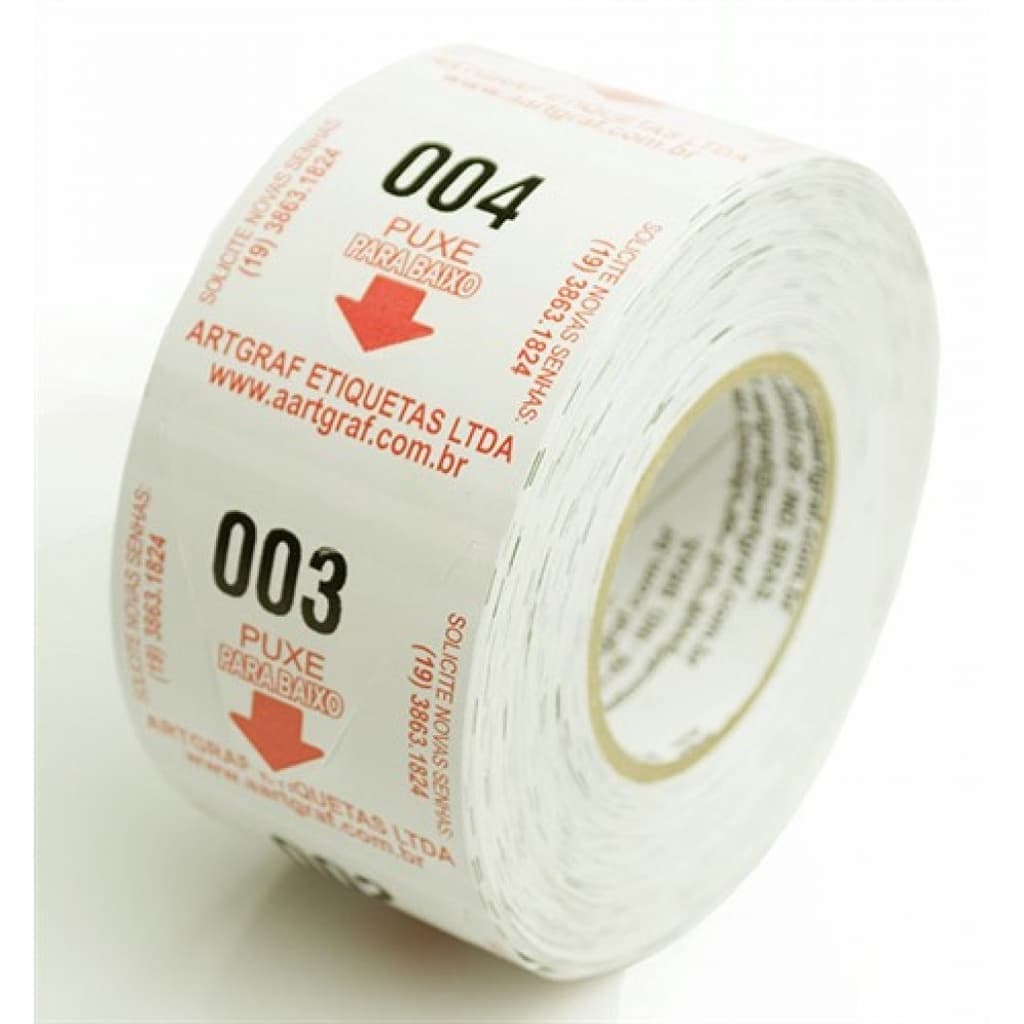 Rolo C/2000 Senhas Numeradas 000-999 P/ Dispenser Senha Vermelho