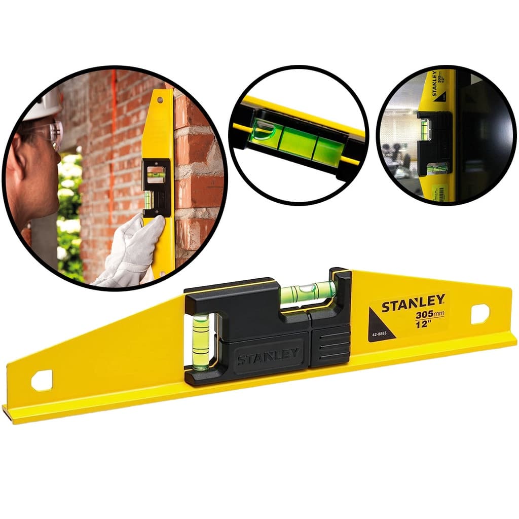Nível Profissional Amarelo 2 Bolhas 30 Cm Régua De Prumo 42-886s