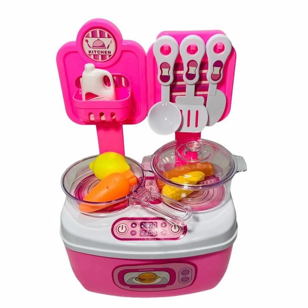Kit Cozinha Divertida Infantil Fogao Talheres + Panela E Acessórios Wellmix