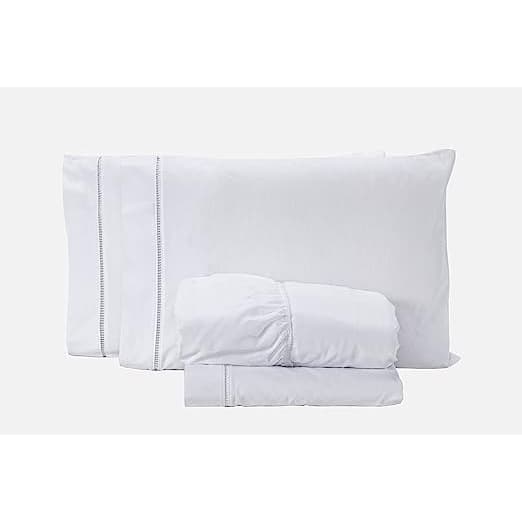 Lençol Casal 3 pçs 200 fios 100% algodão fronha ponto palito Branco