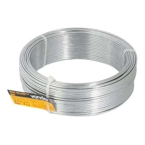Arame Galvanizado Bwg 14 Fio 2,11mm Liso 5kg - Vonder (5 Rolo de Arame de 1Kg)