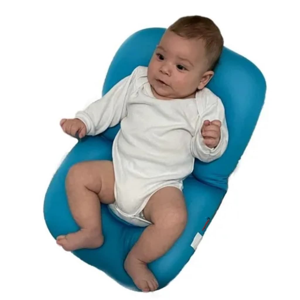 Almofada anatômica de banho para bebes; cor: Azul