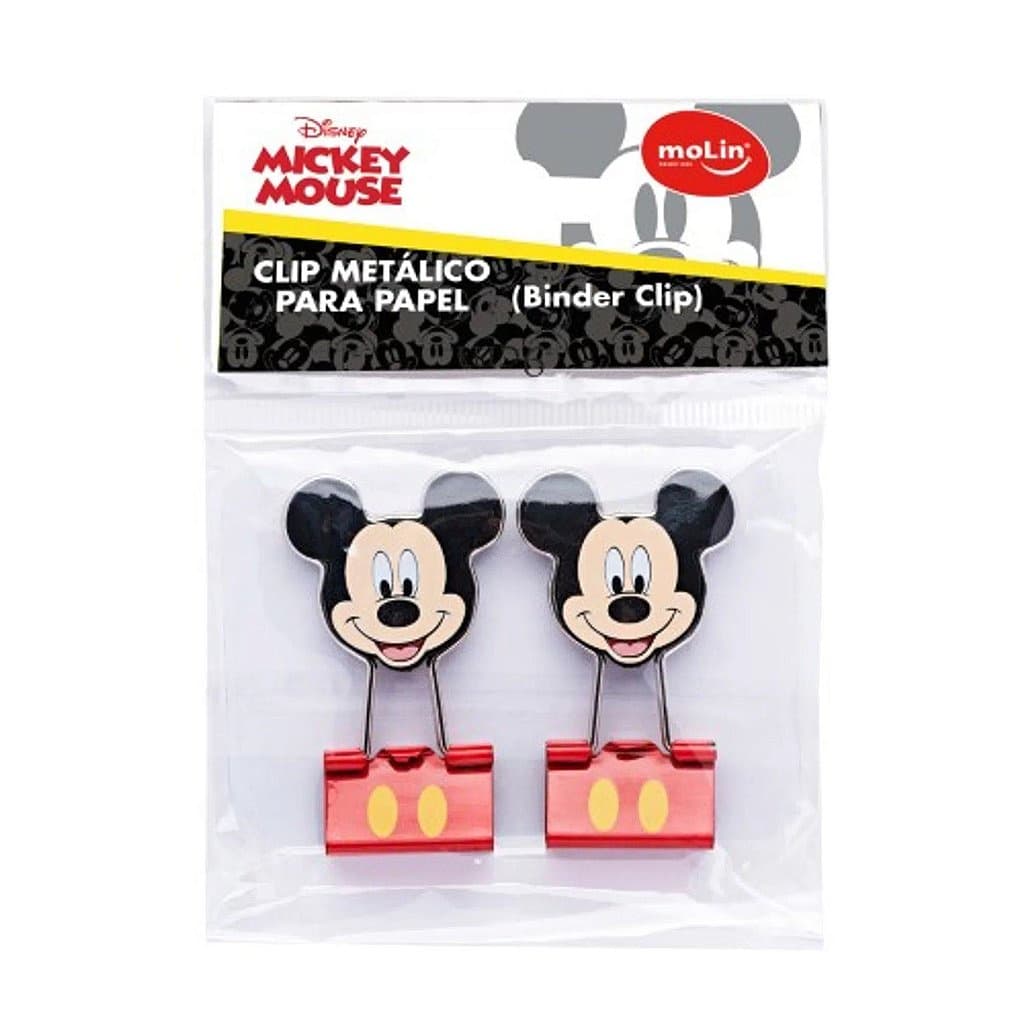 Binder Clips Prendedor Para Papel 25mm Mickey Molin