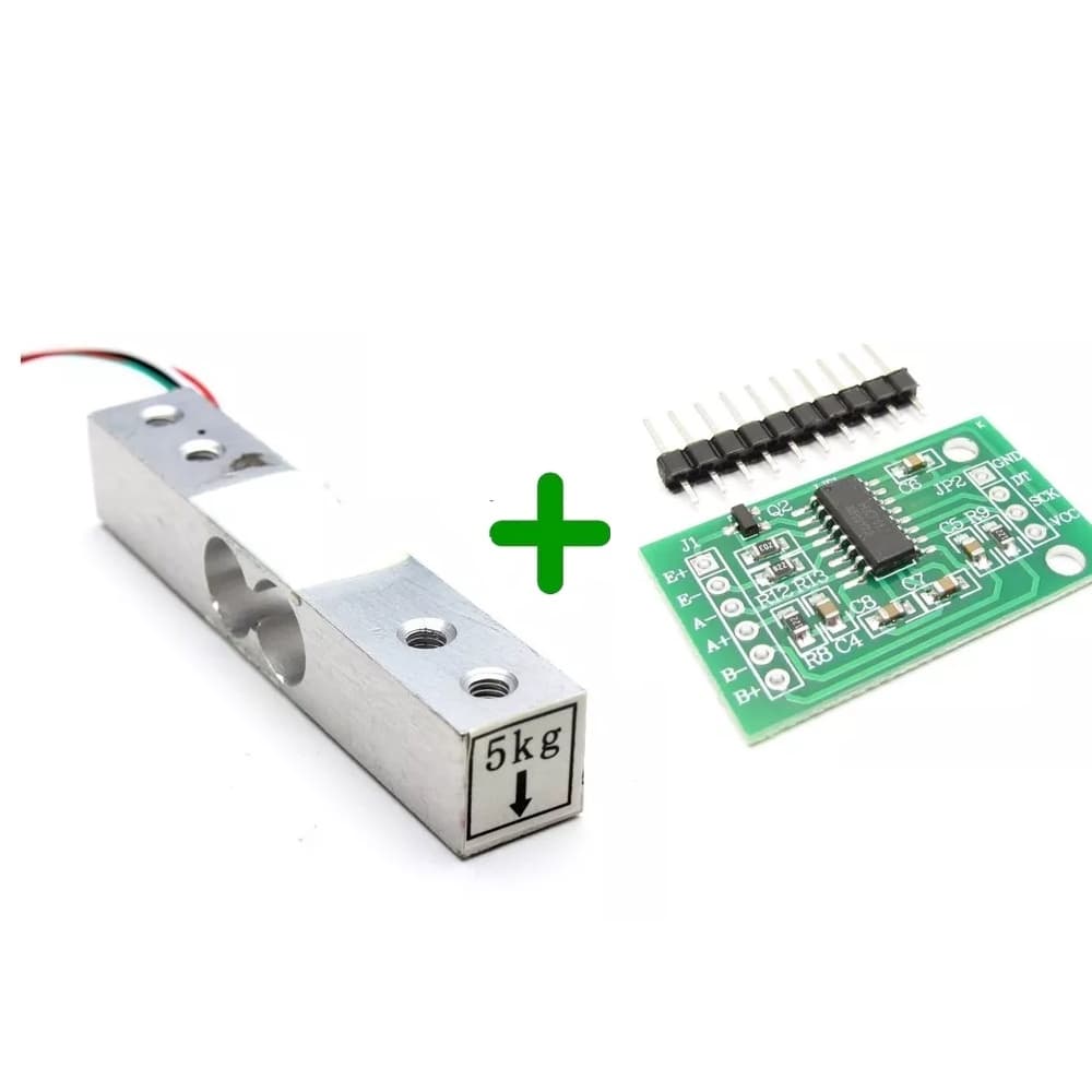 Célula Carga Precisão 5KG Peso Para Arduino + HX711 NFe