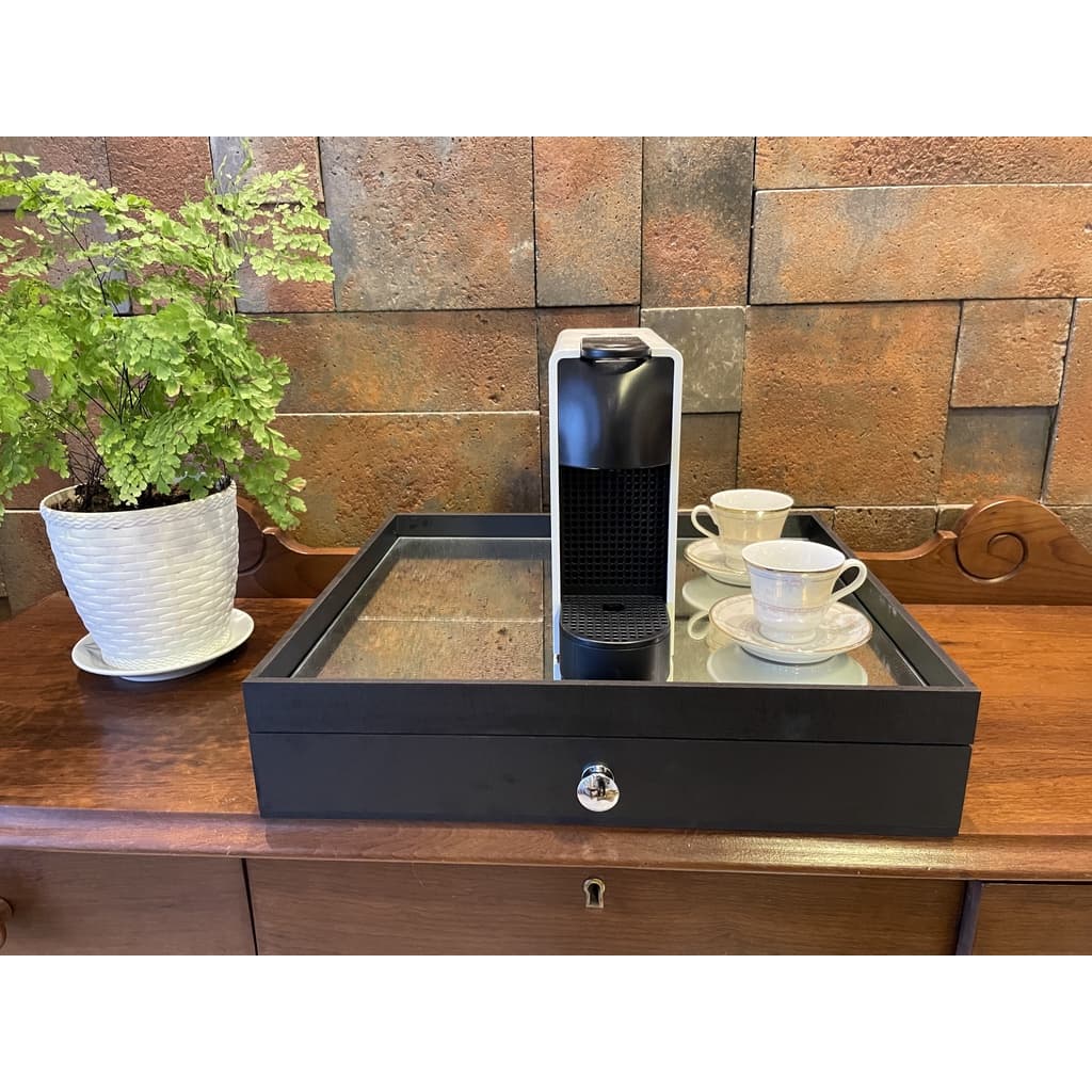 Bandeja Organizadora De Cápsulas Com Puxador Cromado Nespresso De Zeus MDF