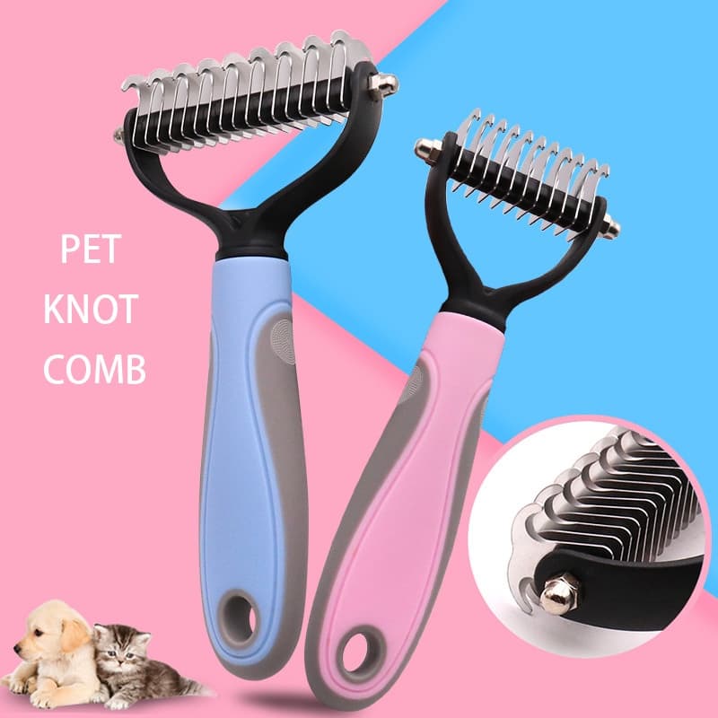 Pet Aberto Nó Pente , Aço Inoxidável Grooming Ferramenta Para Cães E Gatos X Cão Gato