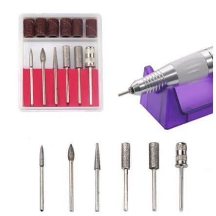 Refil Lixa Elétrica De Unha Brocas E Lixas Manicure 6 brocas