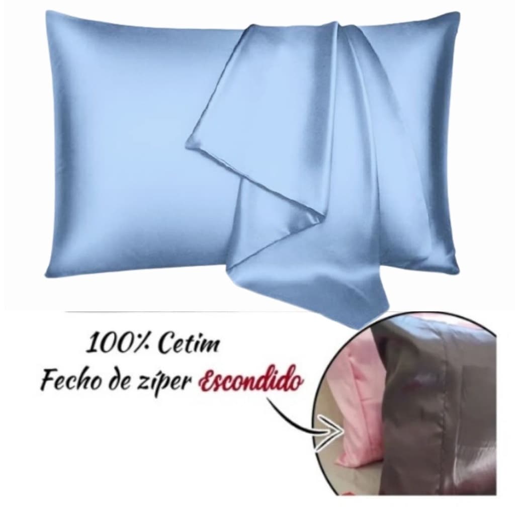 Fronha grande de Cetim para Travesseiros da Nasa 70 cm x 50 cm Anti Frizz