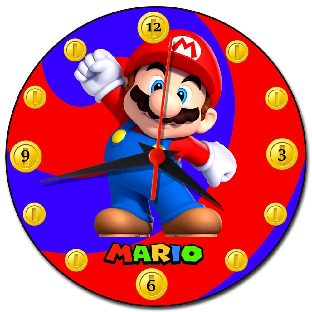 Relógio de Parede Super Mario Bros Decoração Personalizado