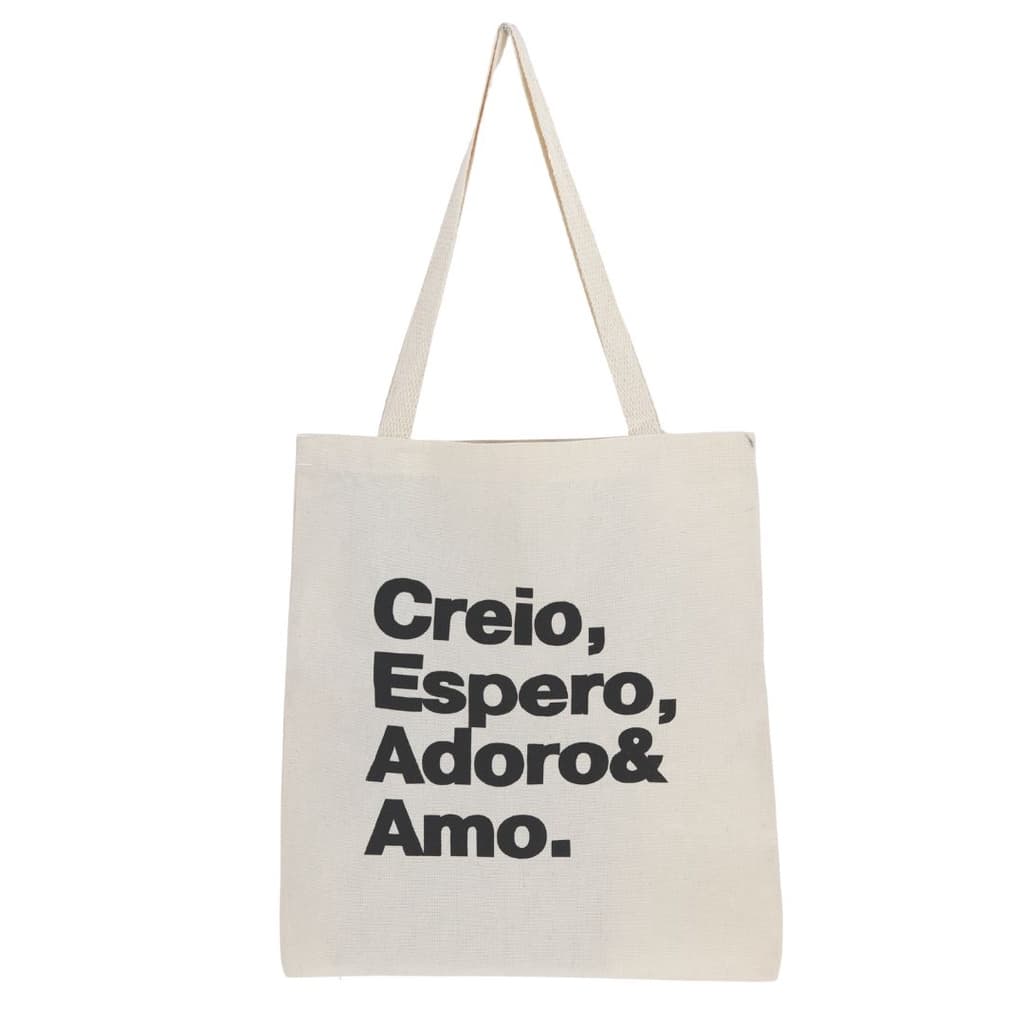 Bolsa Ecobag 100% algodão  CREIO,ESPERO,ADORO ...