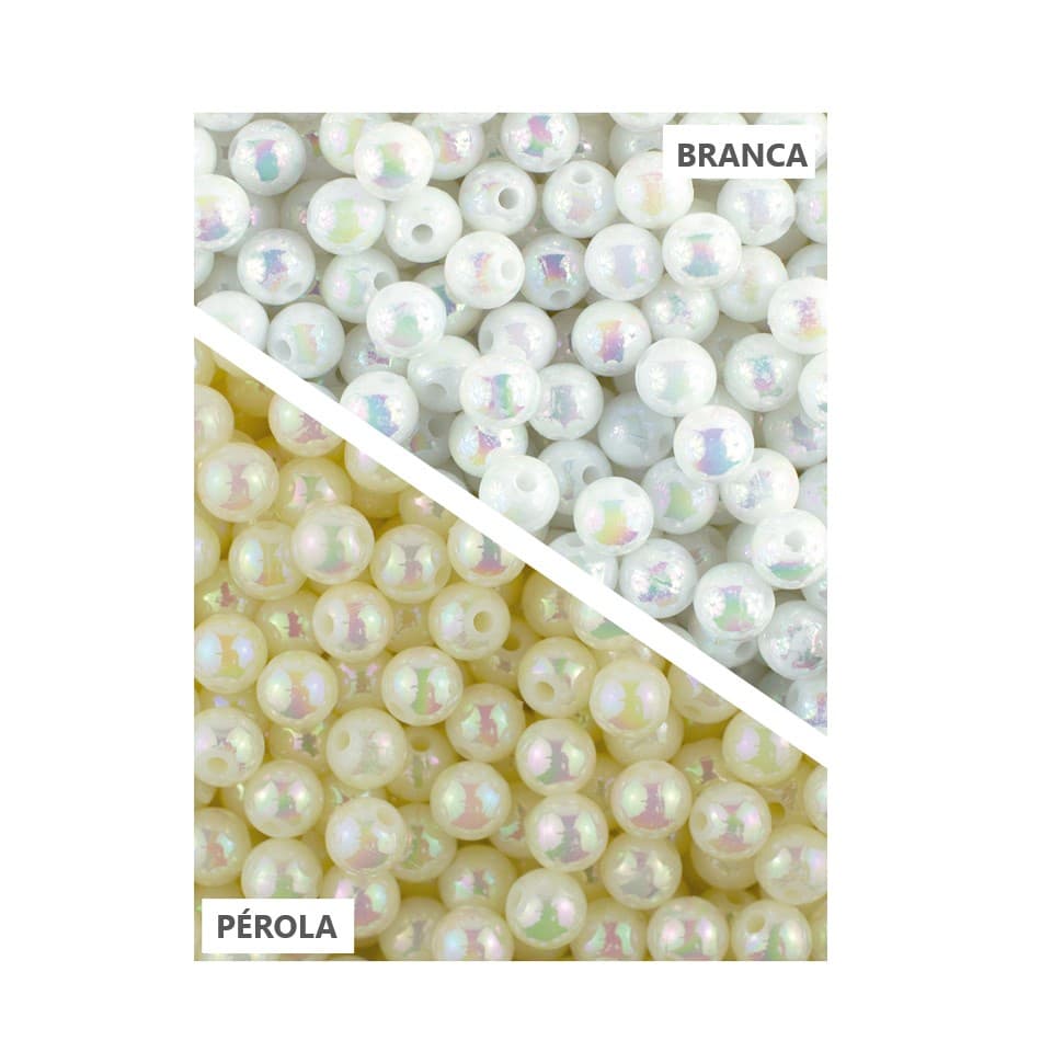 Pérola Inteiras Com Furo Passante Pacotes com 100 unidades Pulseira Colar Artesanato