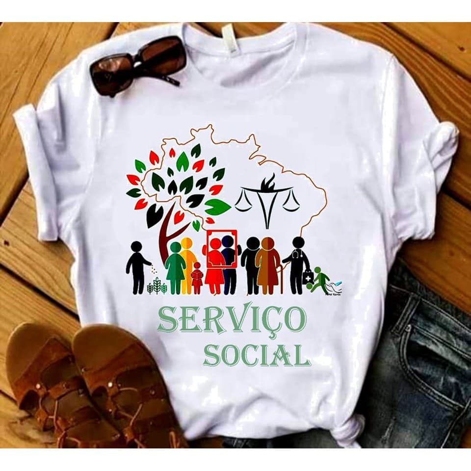 Camisa Serviço Social Blusa 02 T-Shirt Camiseta  Blusa Feminina ou Masculina Unissex Assistente Social