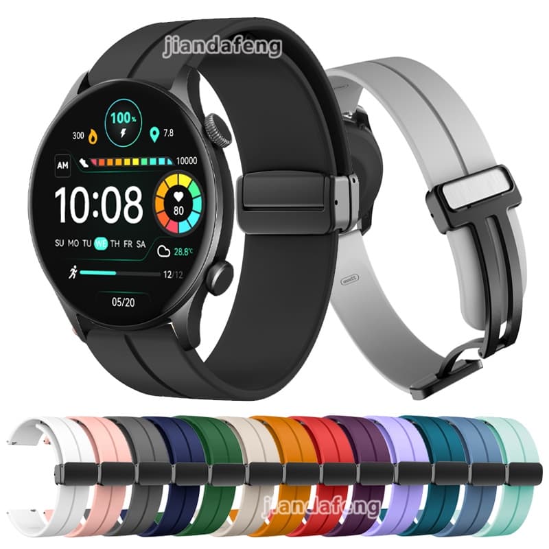 Pulseira Magnética Esportiva Com Fivela D Para Smartwatch Relógio Inteligente Haylou Solar Plus RT3 Lite