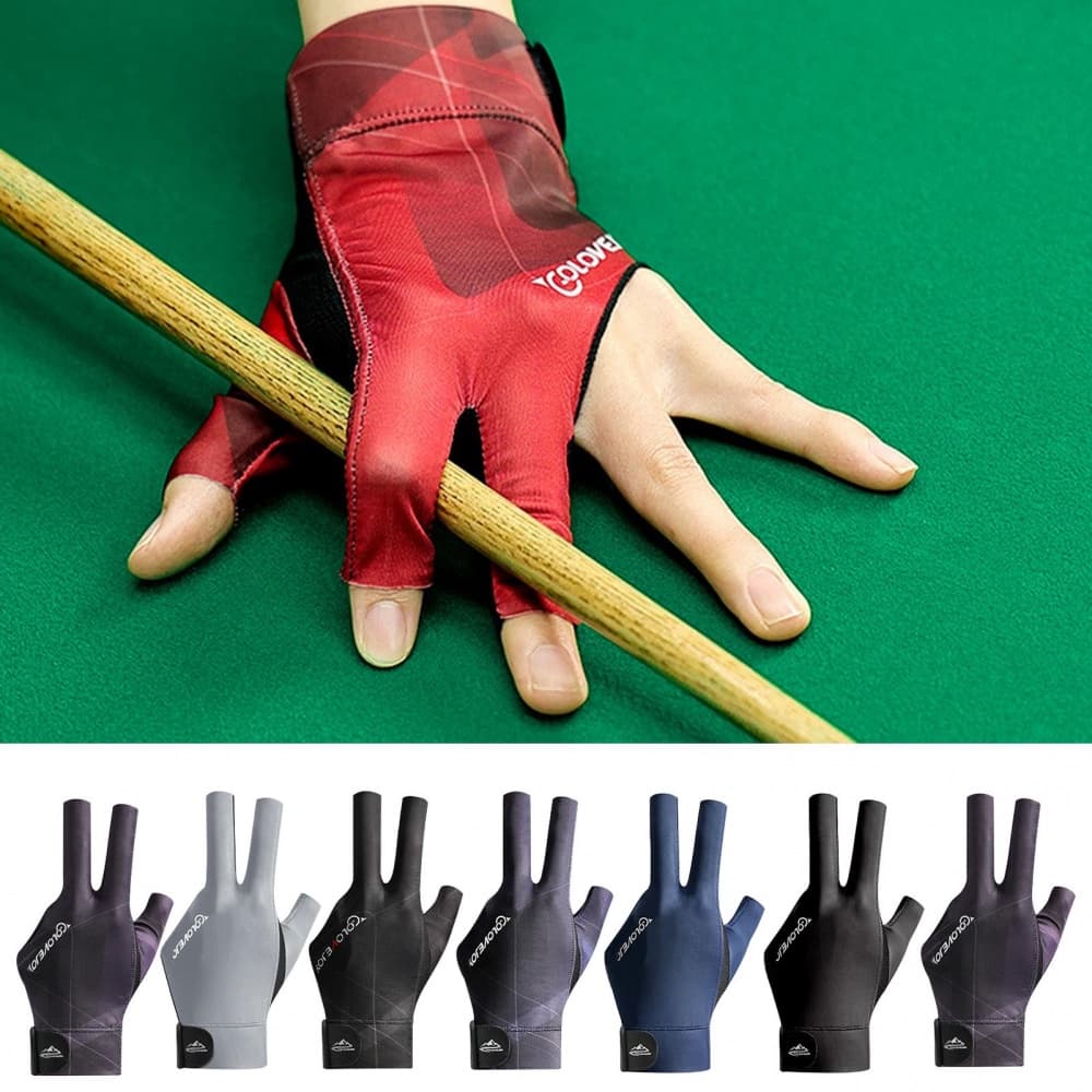Elástico 3 Dedos Luva De Bilhar Mão Esquerda E Direita Luva De Sinuca Carom Pool Cue Sport Respirável & Confortável Reduzir Atrito De Suor À