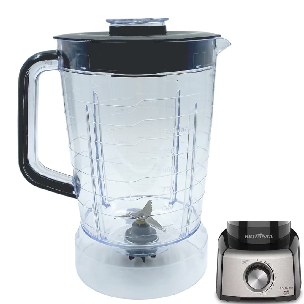 Jarra Copo de Liquidificador Britania BLQ1380 Inox Turbo