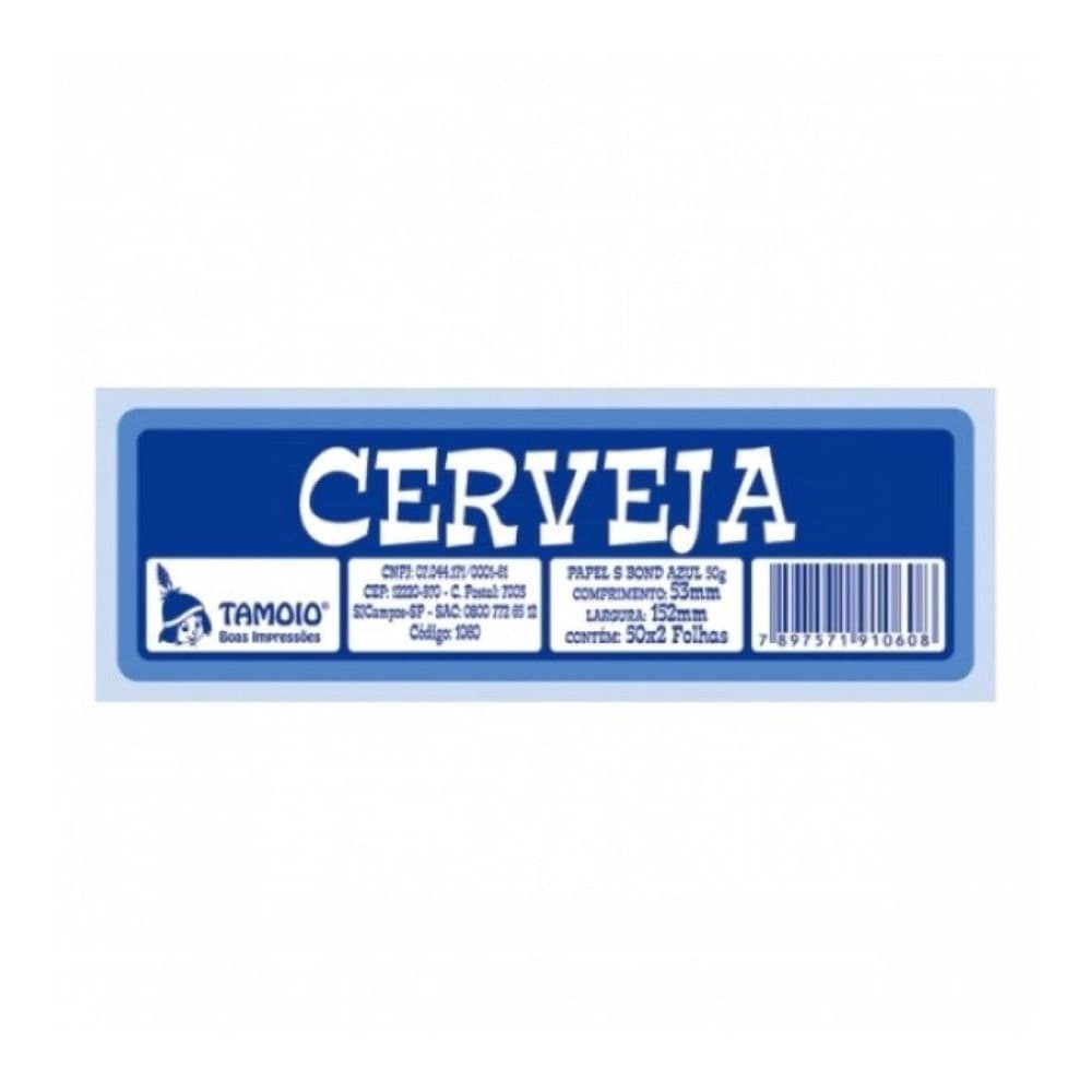Bloco Fichas para Cerveja com 50 folhas Tamoio