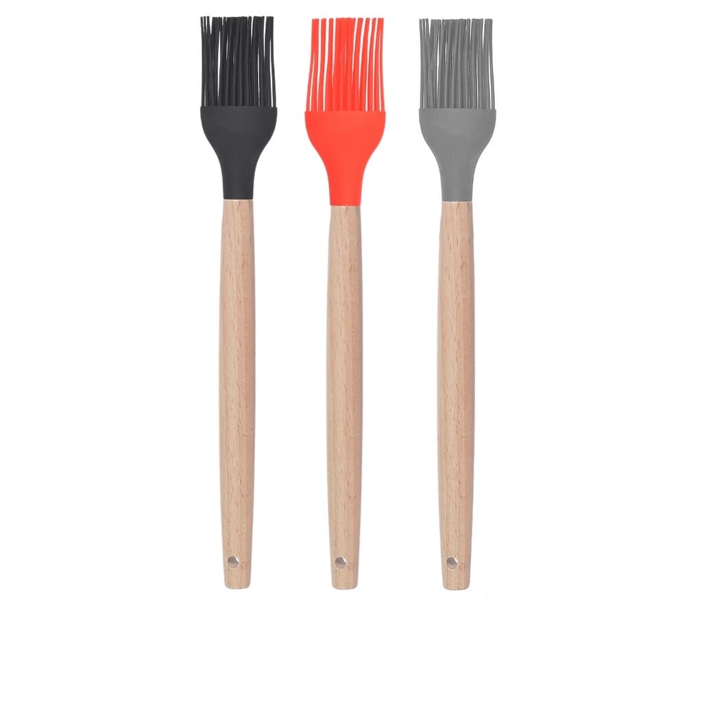 Pincel Culinario Silicone Cabo Bambu Utensílio Cozinha 27cm CFR