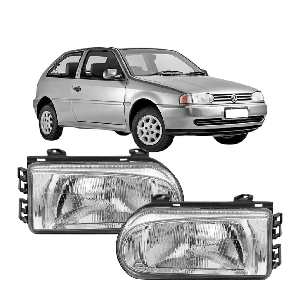 PAR FAROL GOL G2 1995 ATÉ 2000 MASC CROMADO SIMPLES