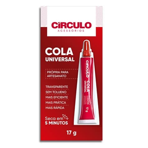 Cola Transparente Universal Para Artesanato 17gramas Círculo Secagem Rápida