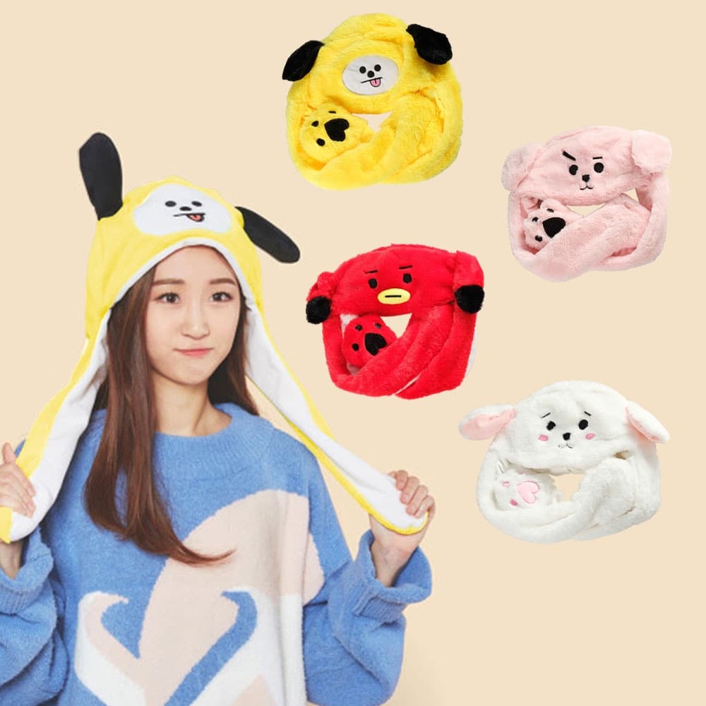BT21 bts Chapéu De Pelúcia De Orelha Longa Infantil
