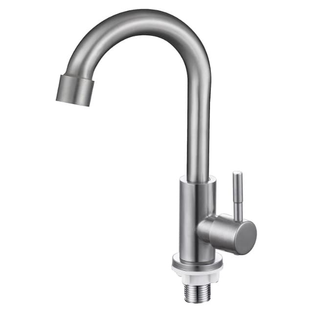 Torneira Bancada Escovada 1/4 para Banheiro Agua Fria Inox