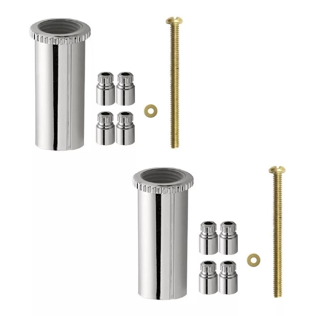 KIT 2 PROLONGADORES ABS CROMADO PARA REGISTRO DECA OU SIMILAR 40MM
