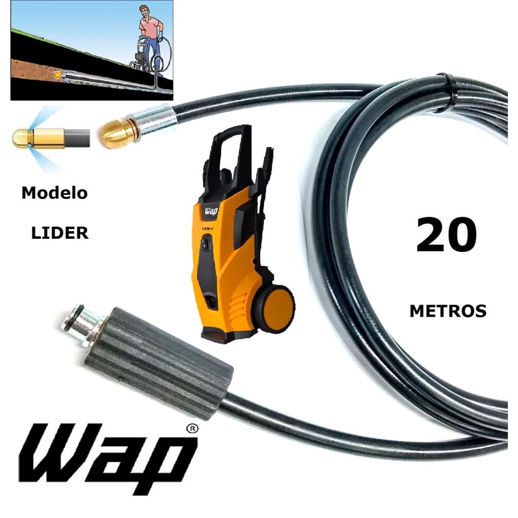 Mangueira desentupidora de tubulação WAP - 20 Metros - Wap LIDER