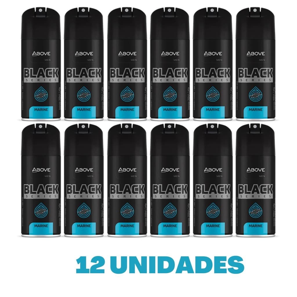 DESODORANTE CORPORAL SPRAY BLACK SERIES MARINE MASCULINO 12 UNIDADES
