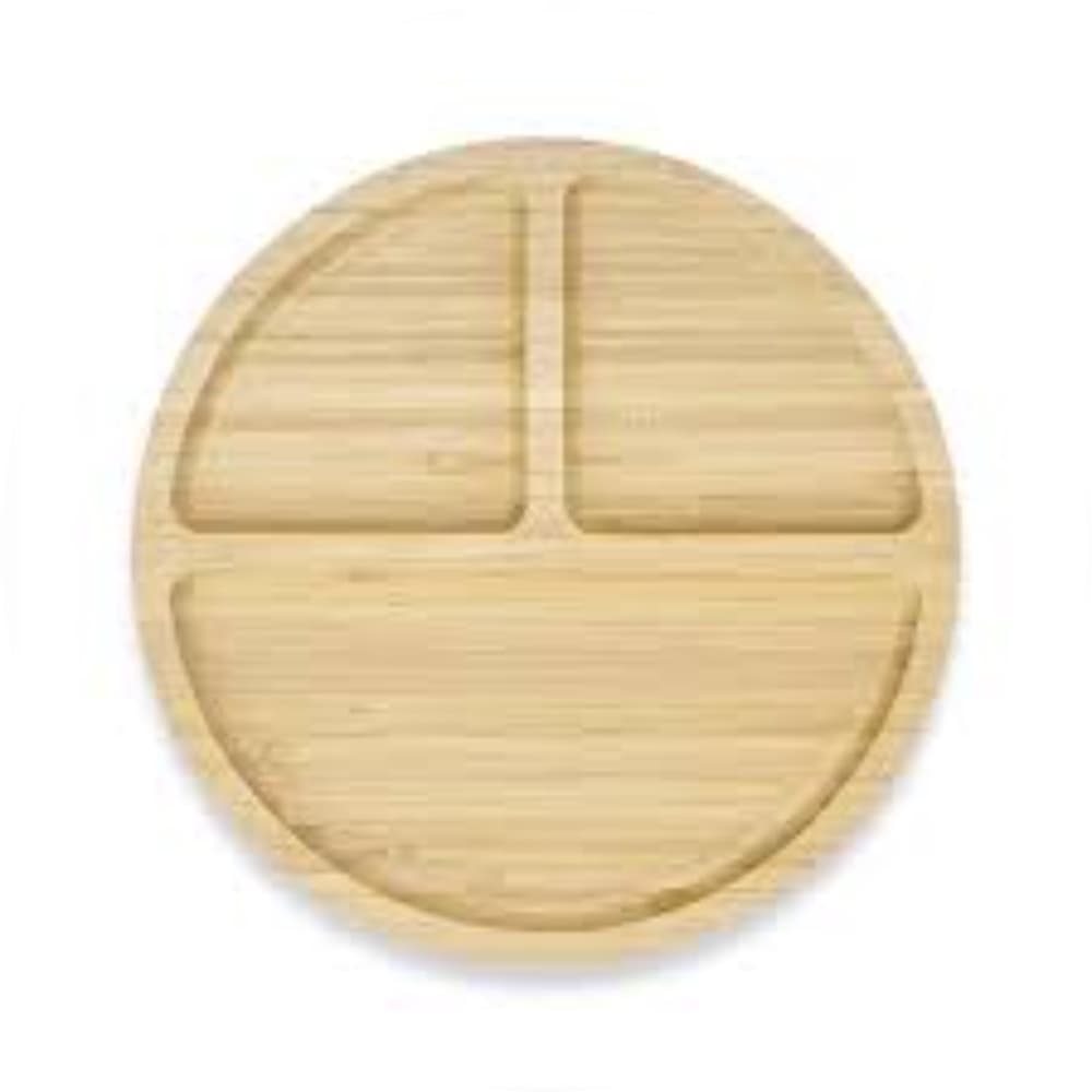 Gamela Petisqueira com de 3 Divisorias Clink Bandeja Tabua de Bambu 1,5 cm x 25 cm para Queijo e Alimentos